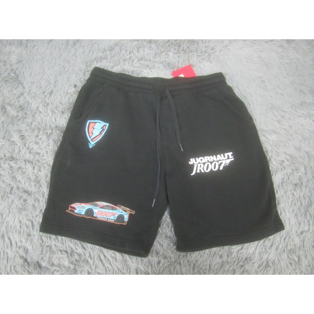 Jugrnaut JR007 Shorts Mens Medium Black Cotton Athletic Drawstring Stretch‎